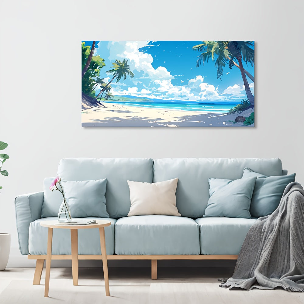 Tropic Island Palm Tree Seaside prints , Wall Decoration