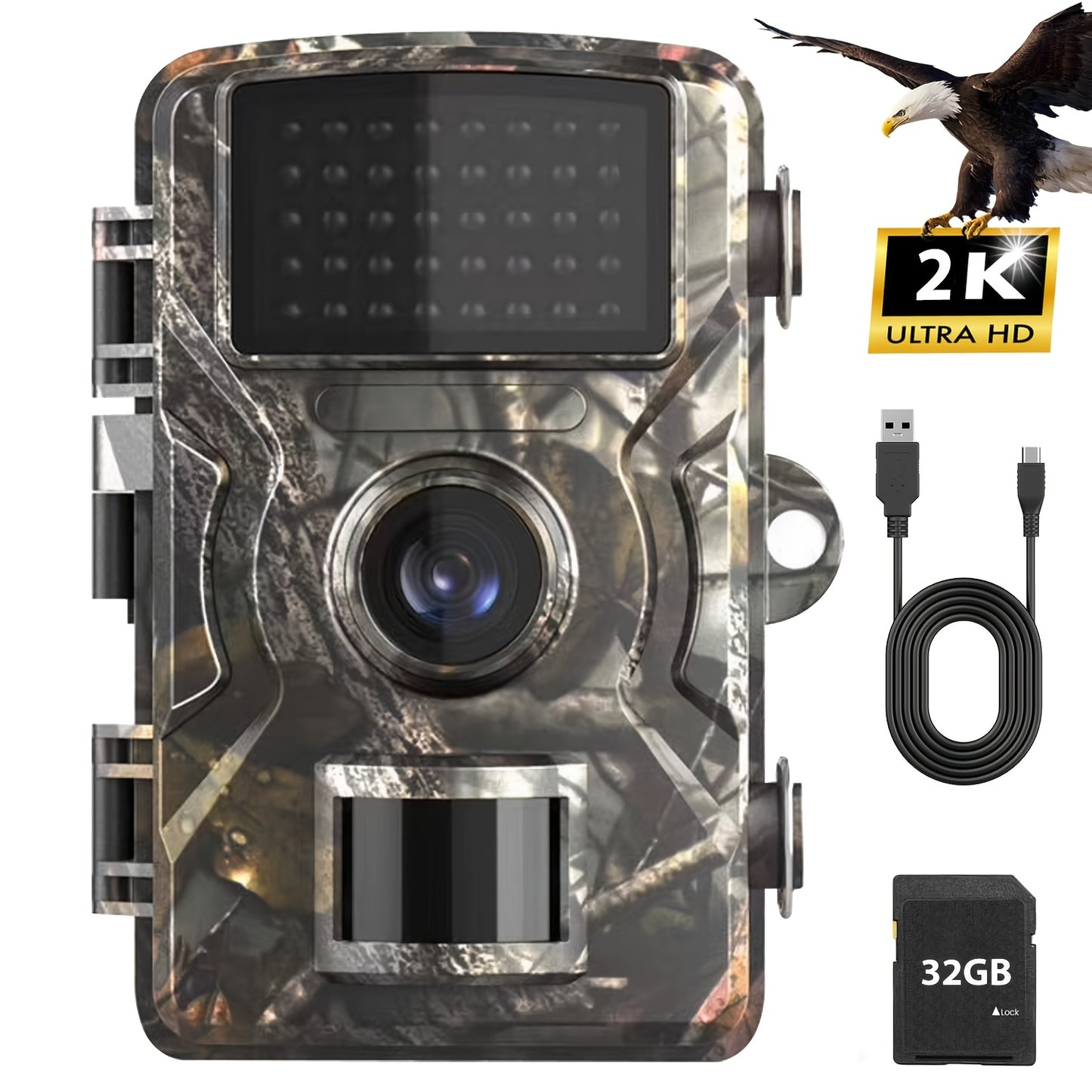 4K Ultra HD Trail Camera, 48MP with No Glow Night Vision, Motion Sensor, Tree Mount,, Audio & Motion Alerts, Infrared Sensor, Battery Powered, Outdoor Wildlife Monitoring(4K-48MP, 2K-28MP), Gift for Men