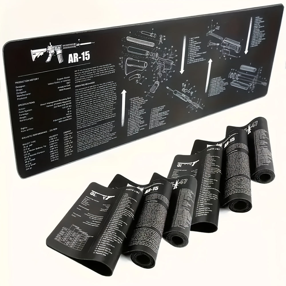 Large Rubber Cleaning Mat With Diagrammed Parts Instructions