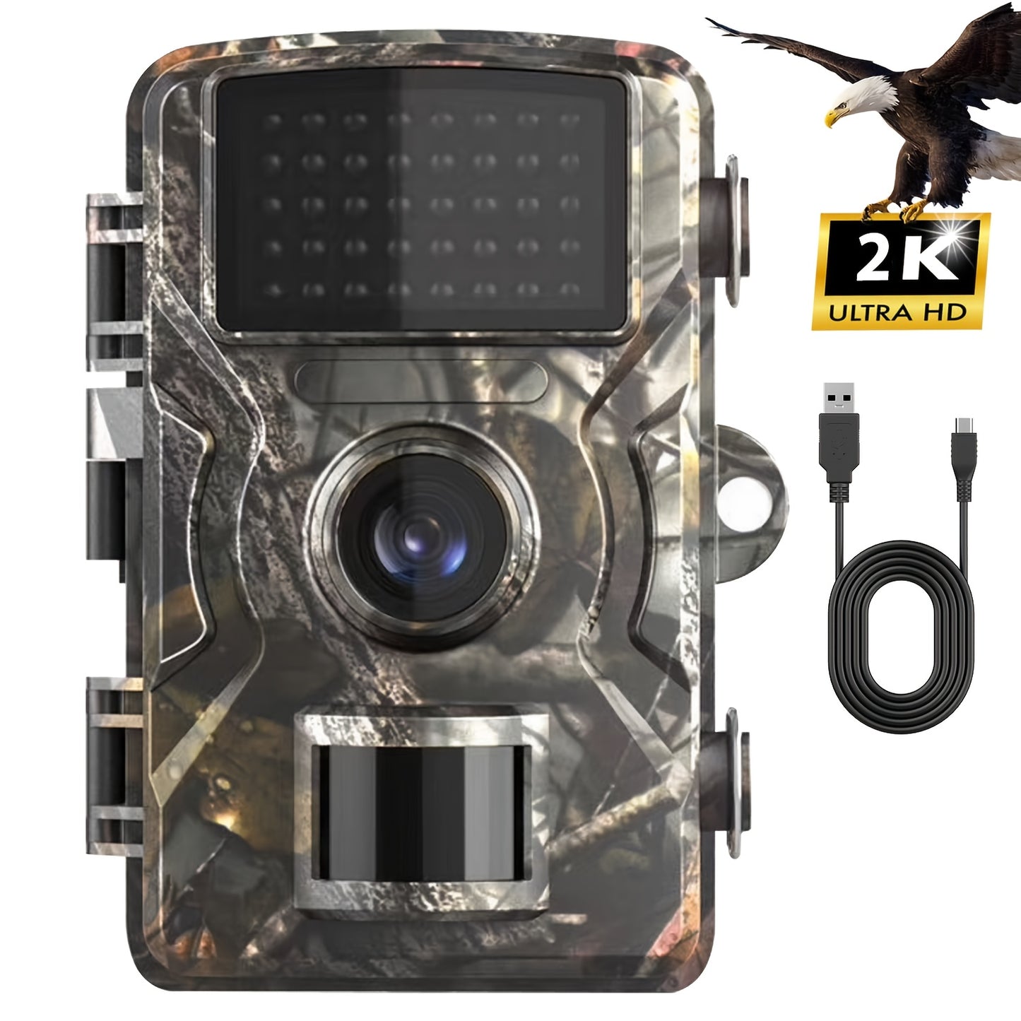 4K Ultra HD Trail Camera, 48MP with No Glow Night Vision, Motion Sensor, Tree Mount,, Audio & Motion Alerts, Infrared Sensor, Battery Powered, Outdoor Wildlife Monitoring(4K-48MP, 2K-28MP), Gift for Men