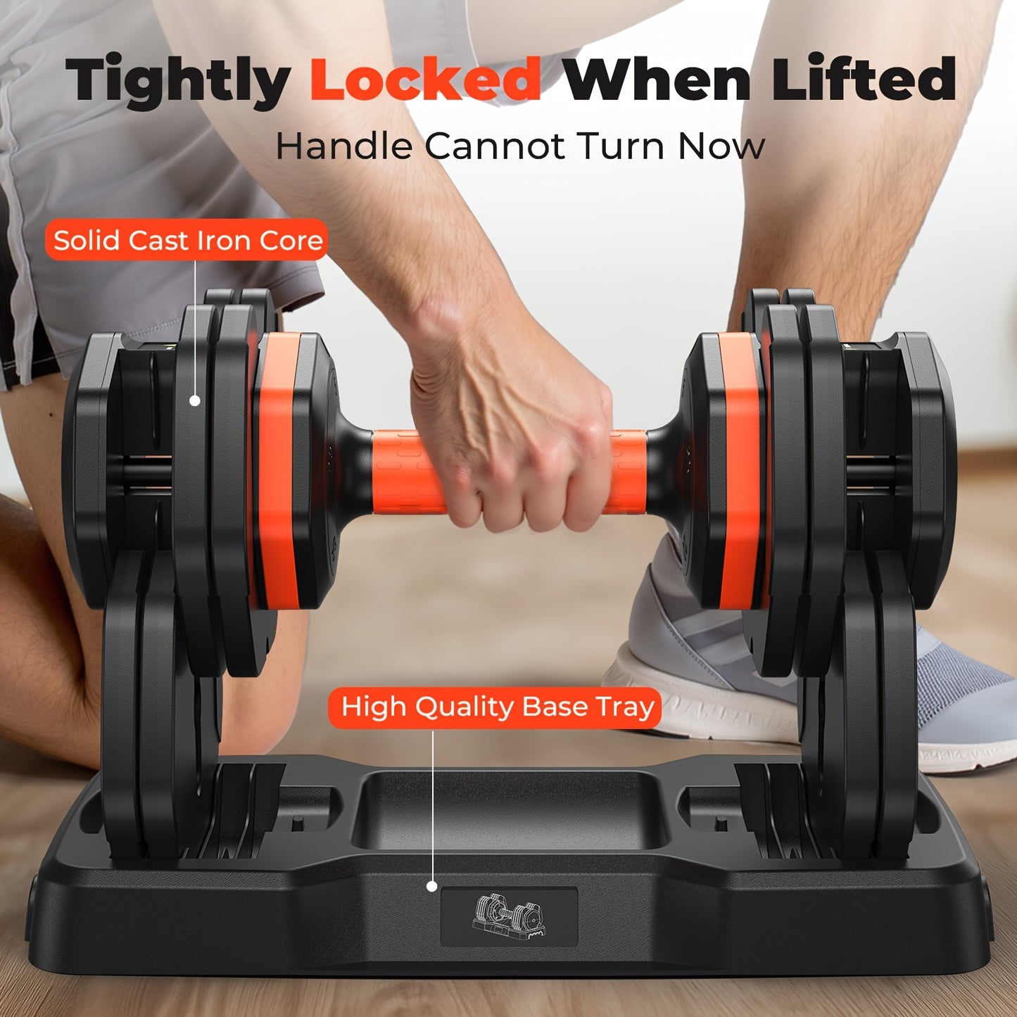 Adjustable 55LB Dumbbell Set