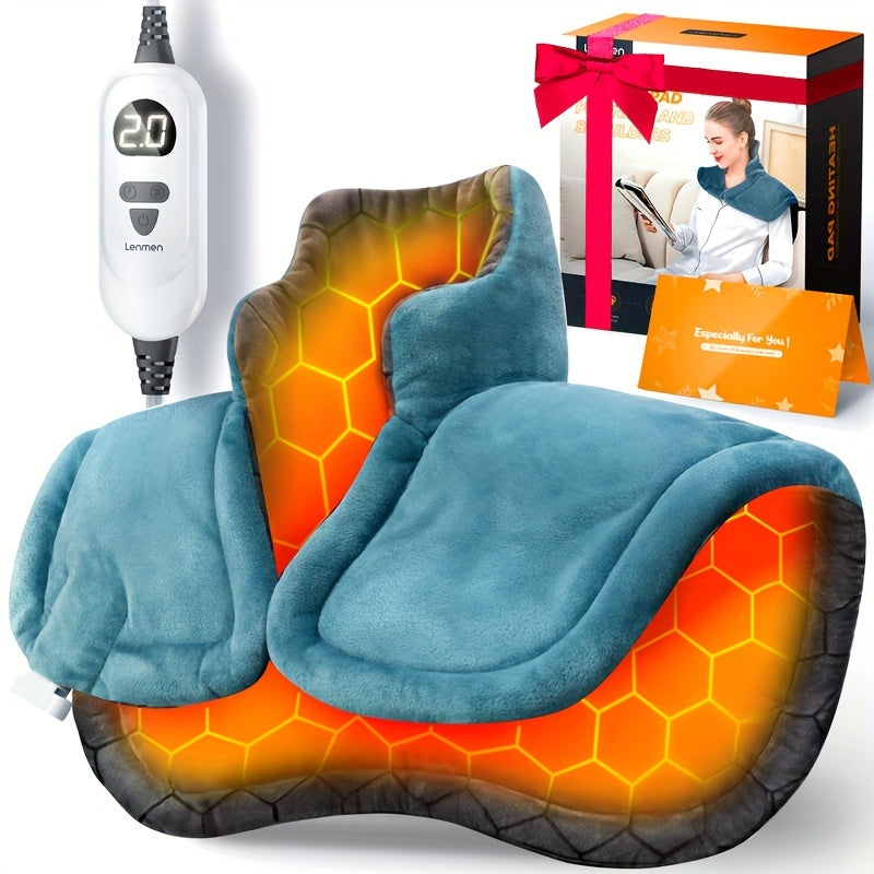 3 Times Deeper Warm Heating Pad - Weighted Instant Heating Wrap with 6 Options and 4 Timers