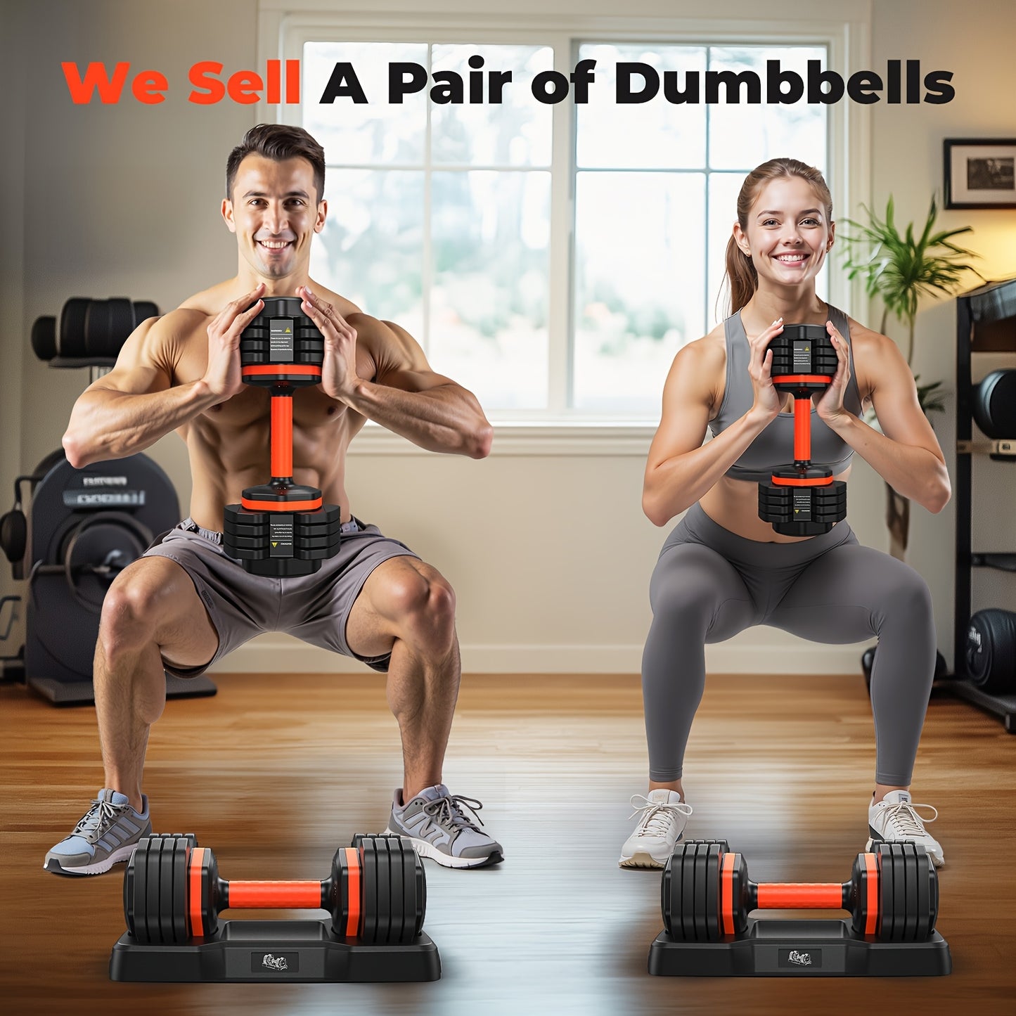 Adjustable 55LB Dumbbell Set
