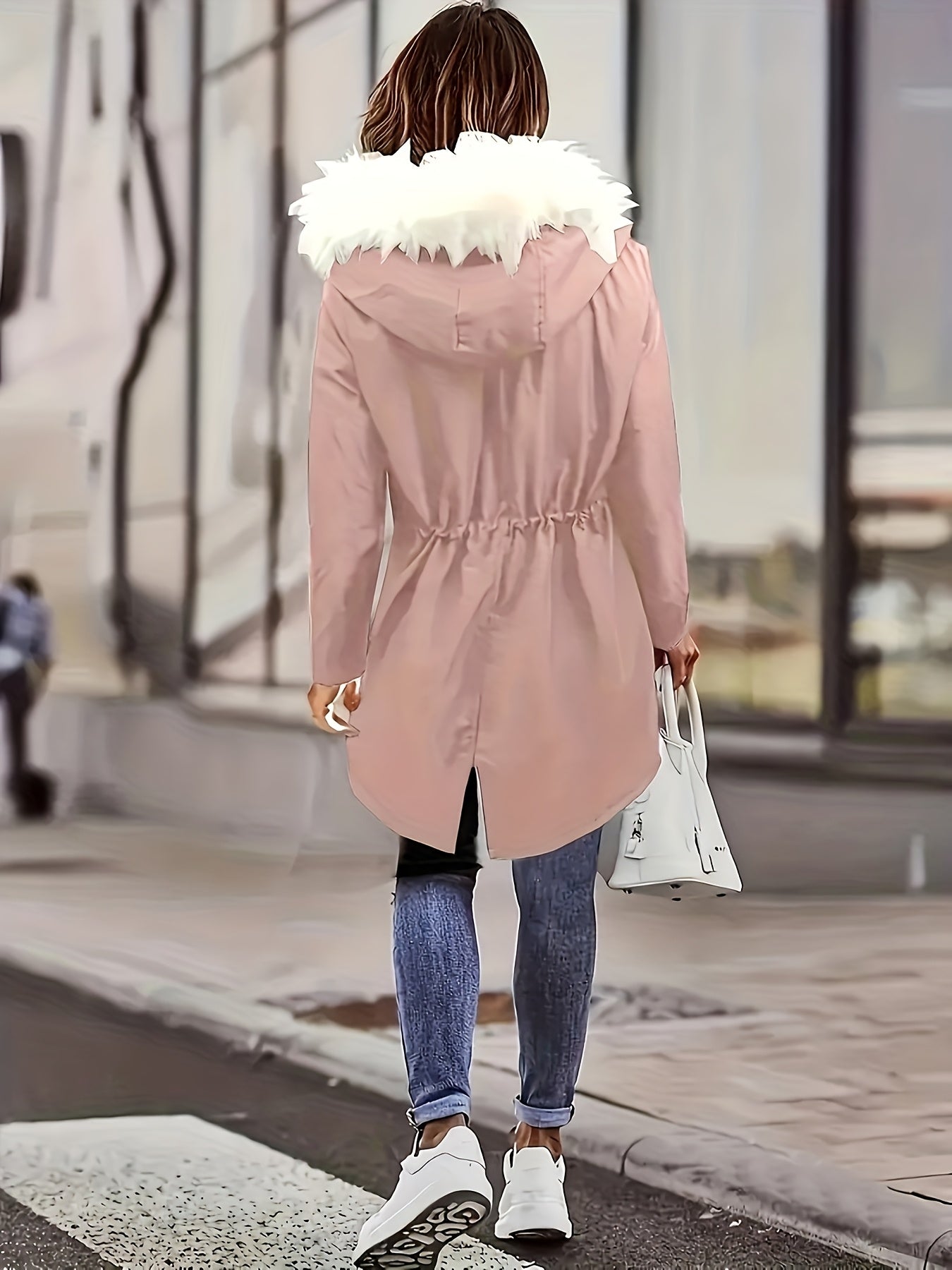 Winter Faux Fur Hooded Parka Coat