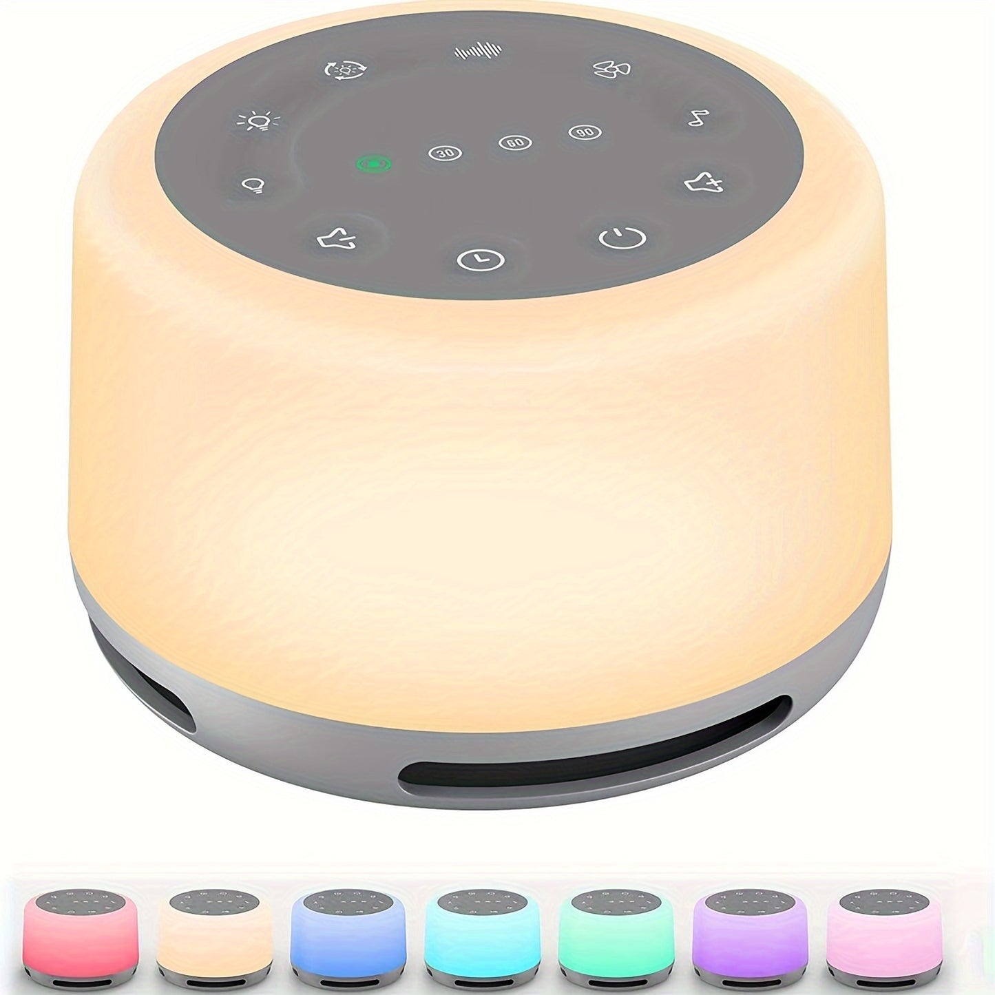Portable White Sound Machine with 7 Color Night Lights, 24 Soothing Sounds, Timer