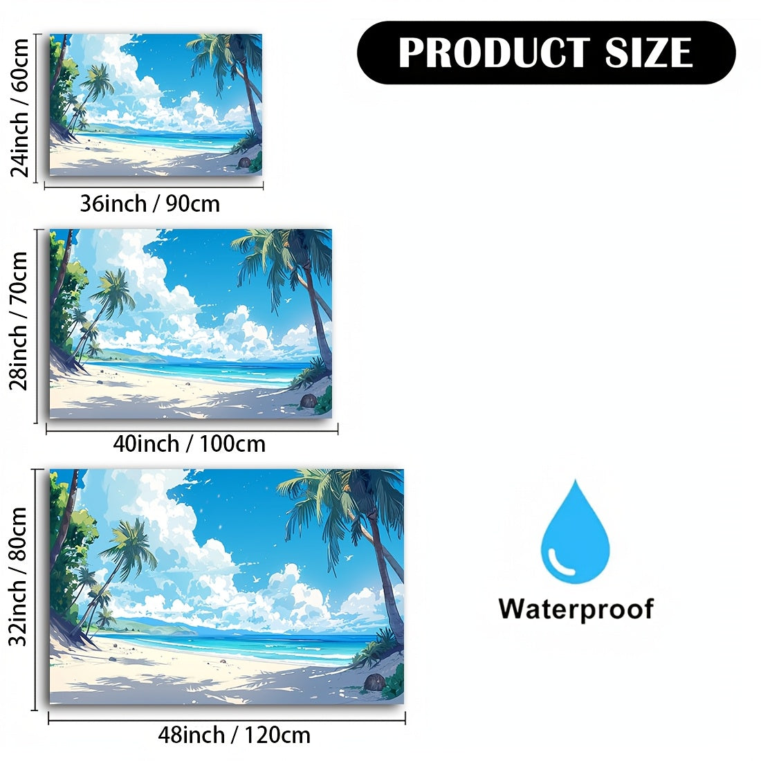 Tropic Island Palm Tree Seaside prints , Wall Decoration