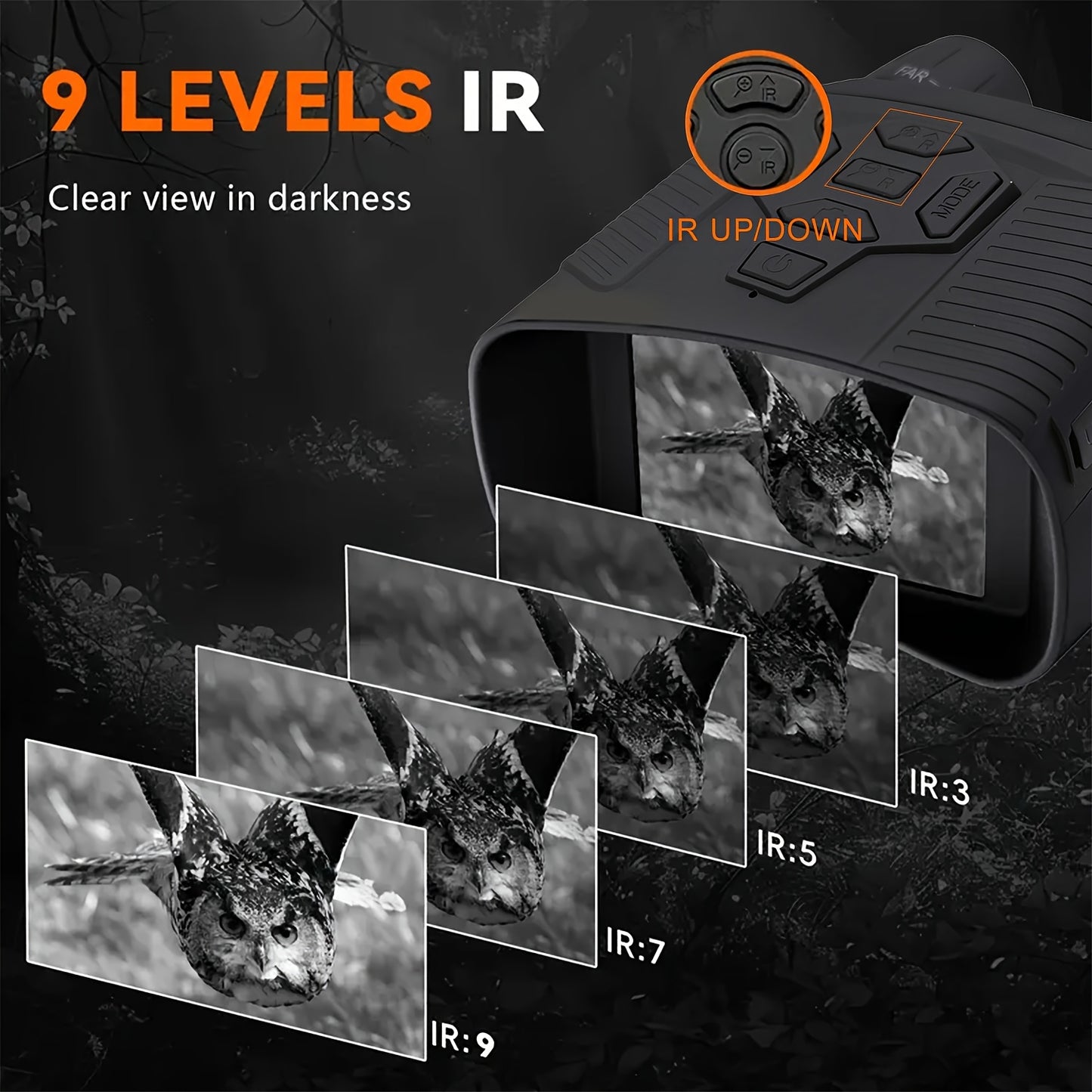 4K Night Vision Binoculars - 3-inch HD Screen, 32GB TF Card Storage