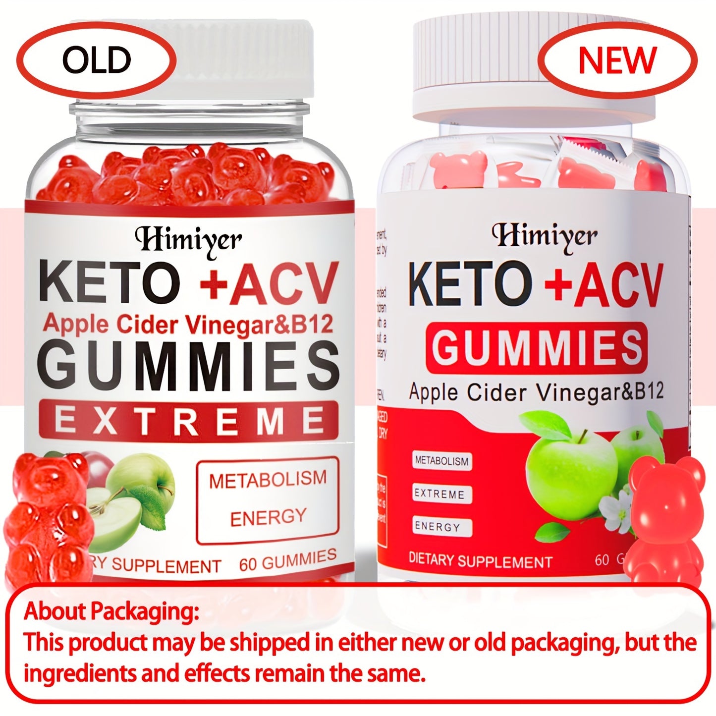 5pcs Keto Gummies with ACV, B12 & B6, Metabolism Boosting Multivitamin .