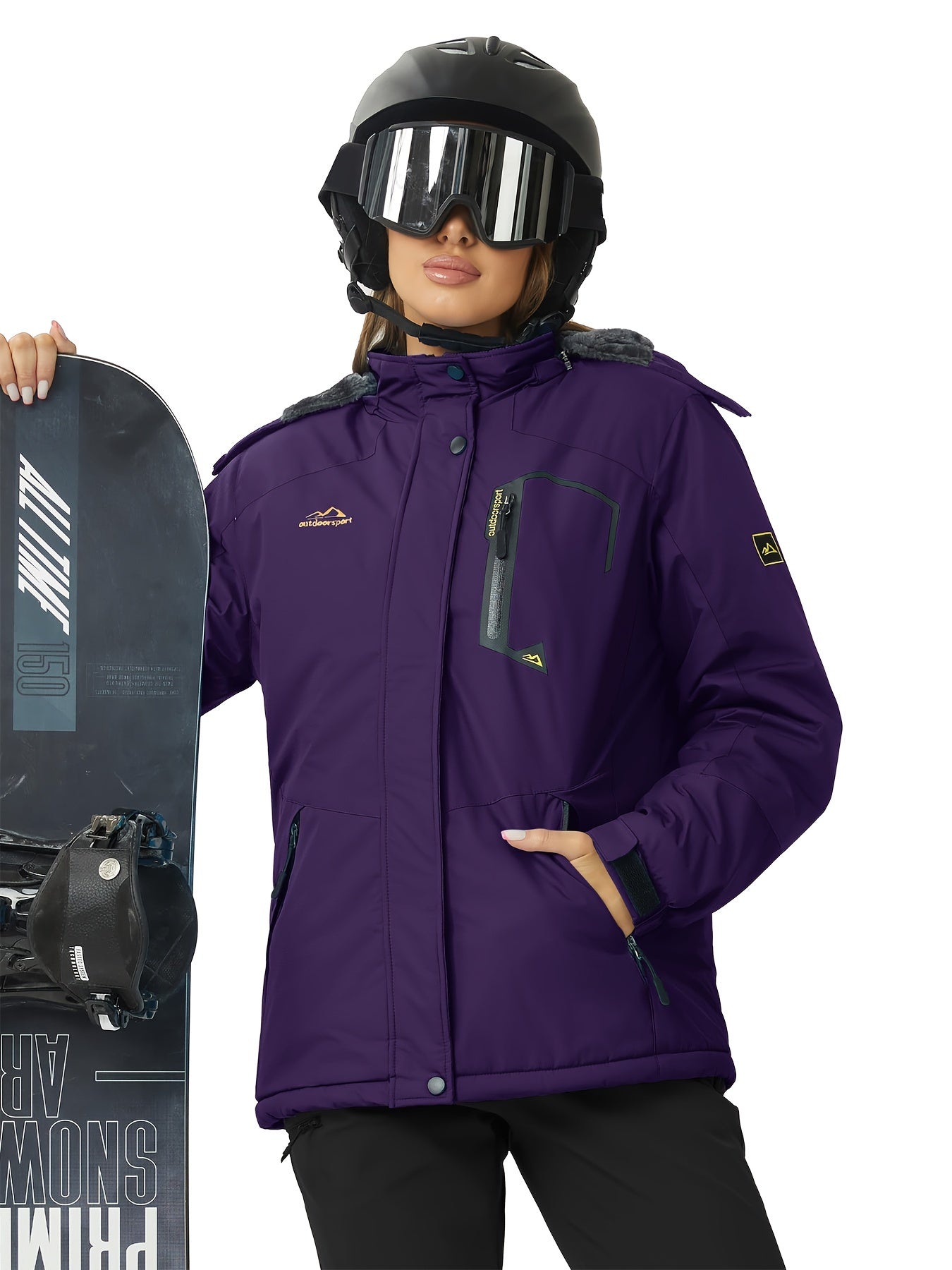 Winter Storm Ski Jacket - Waterproof, Windproof, Cold Resistant, Hooded, Multi-Pocket
