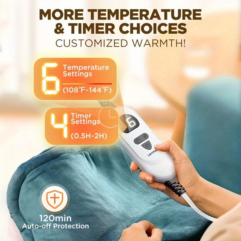 3 Times Deeper Warm Heating Pad - Weighted Instant Heating Wrap with 6 Options and 4 Timers