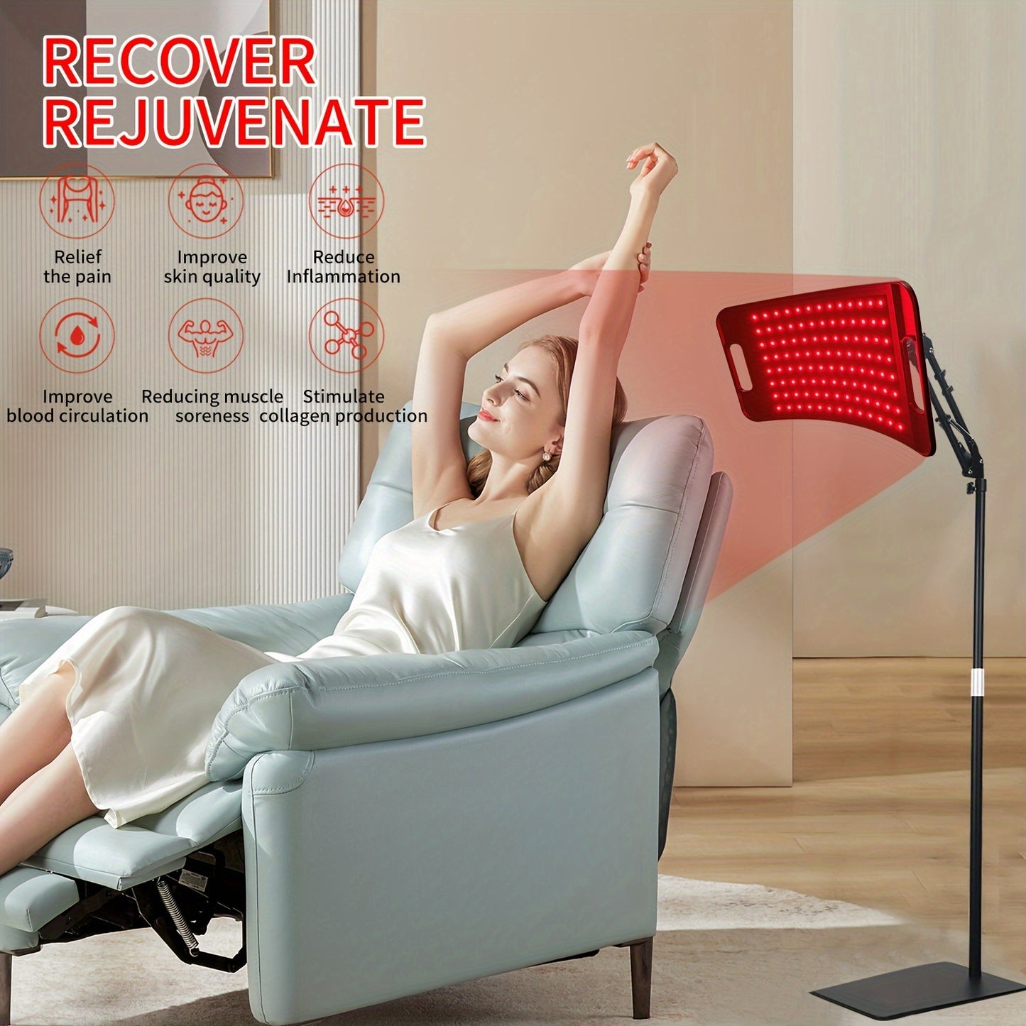Red Light Therapy Lamp For Body, Lamps With Stand 660nm