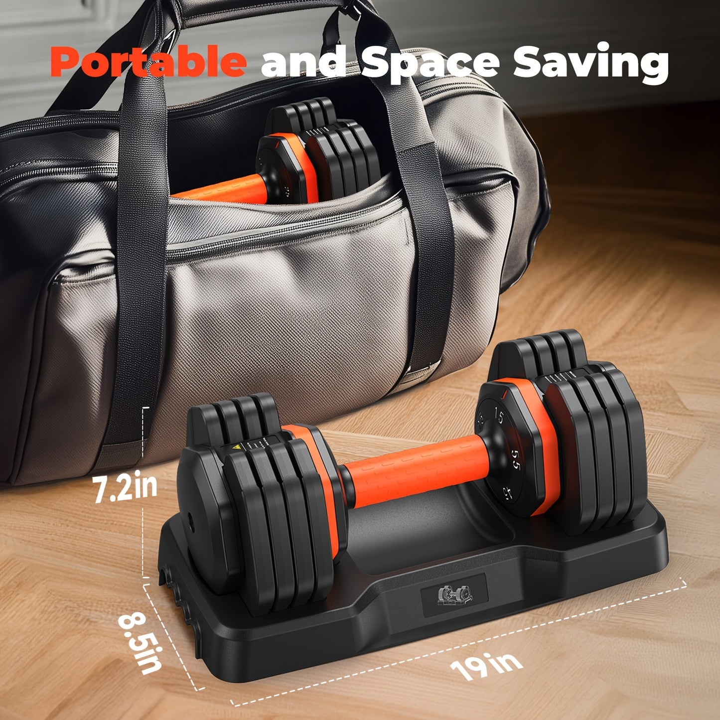 Adjustable 55LB Dumbbell Set