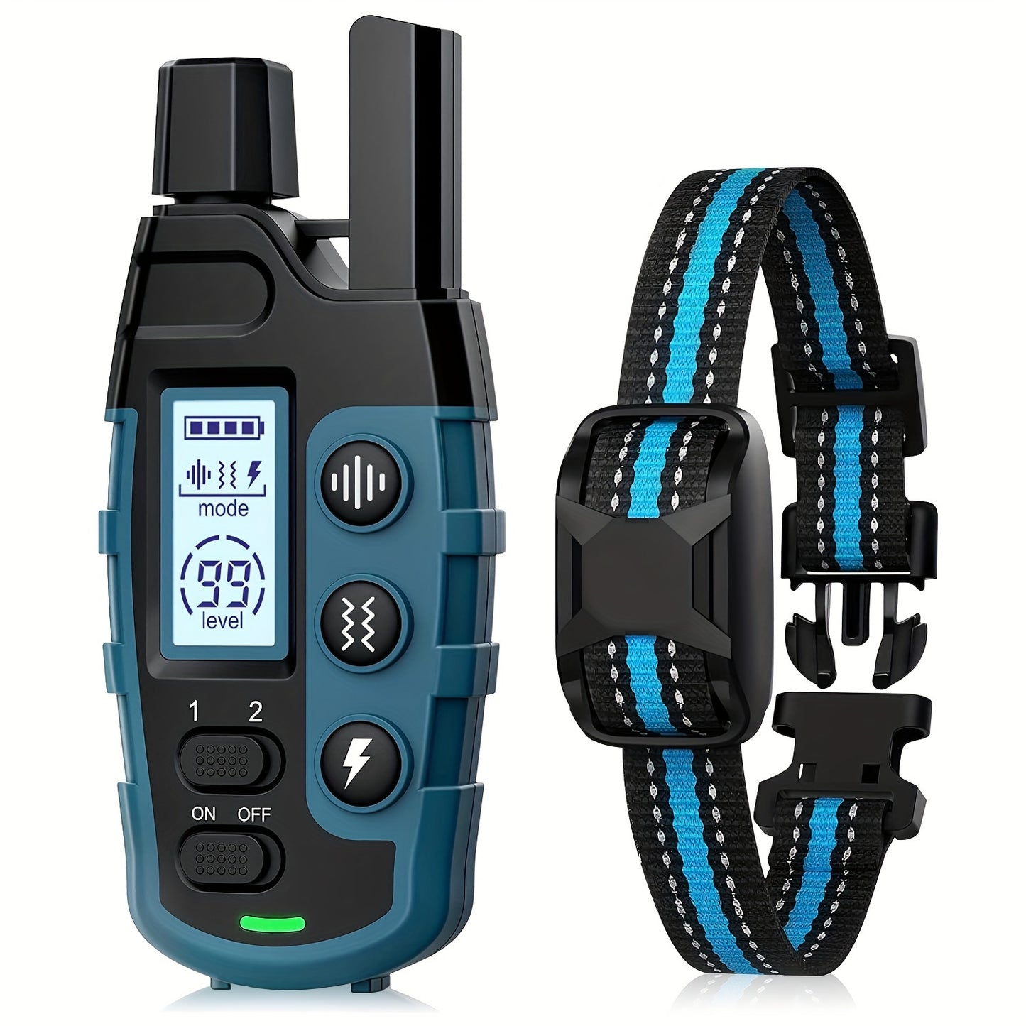 3300ft Range Rechargeable Waterproof Dog Training Collars, 1/2 Collar with Adjustable Nylon Strap, Beep 1-8, Vibration