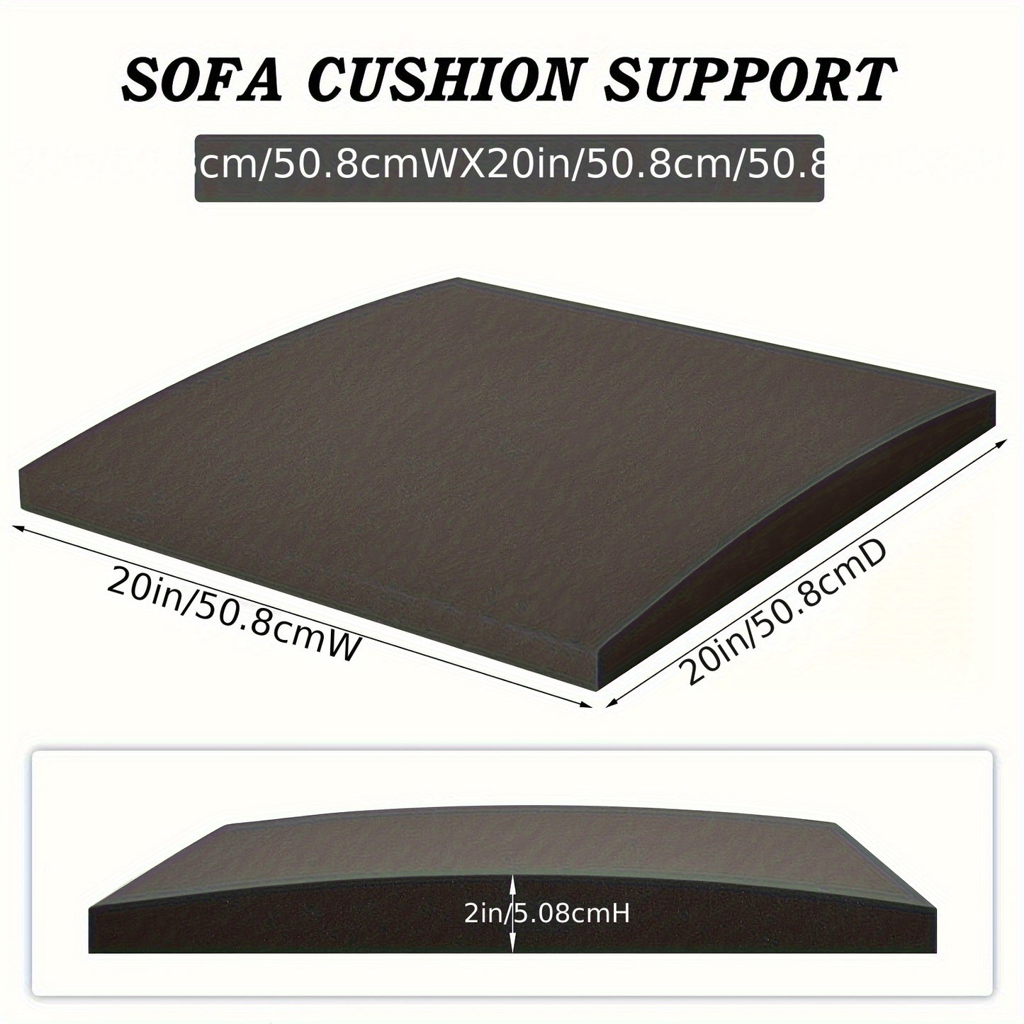 3Pcs Balck Couch Cushions Support For Sagging Seat 20"X 20"Insert Pads