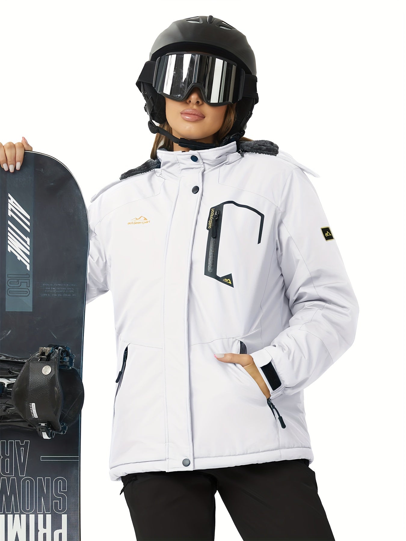 Winter Storm Ski Jacket - Waterproof, Windproof, Cold Resistant, Hooded, Multi-Pocket