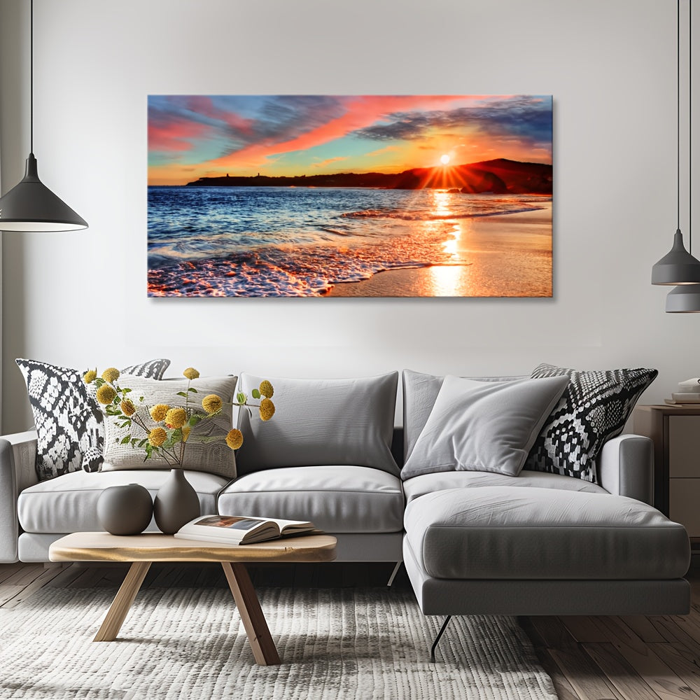 Sunny Sea View Wave Wall Art In Classic Modern Style