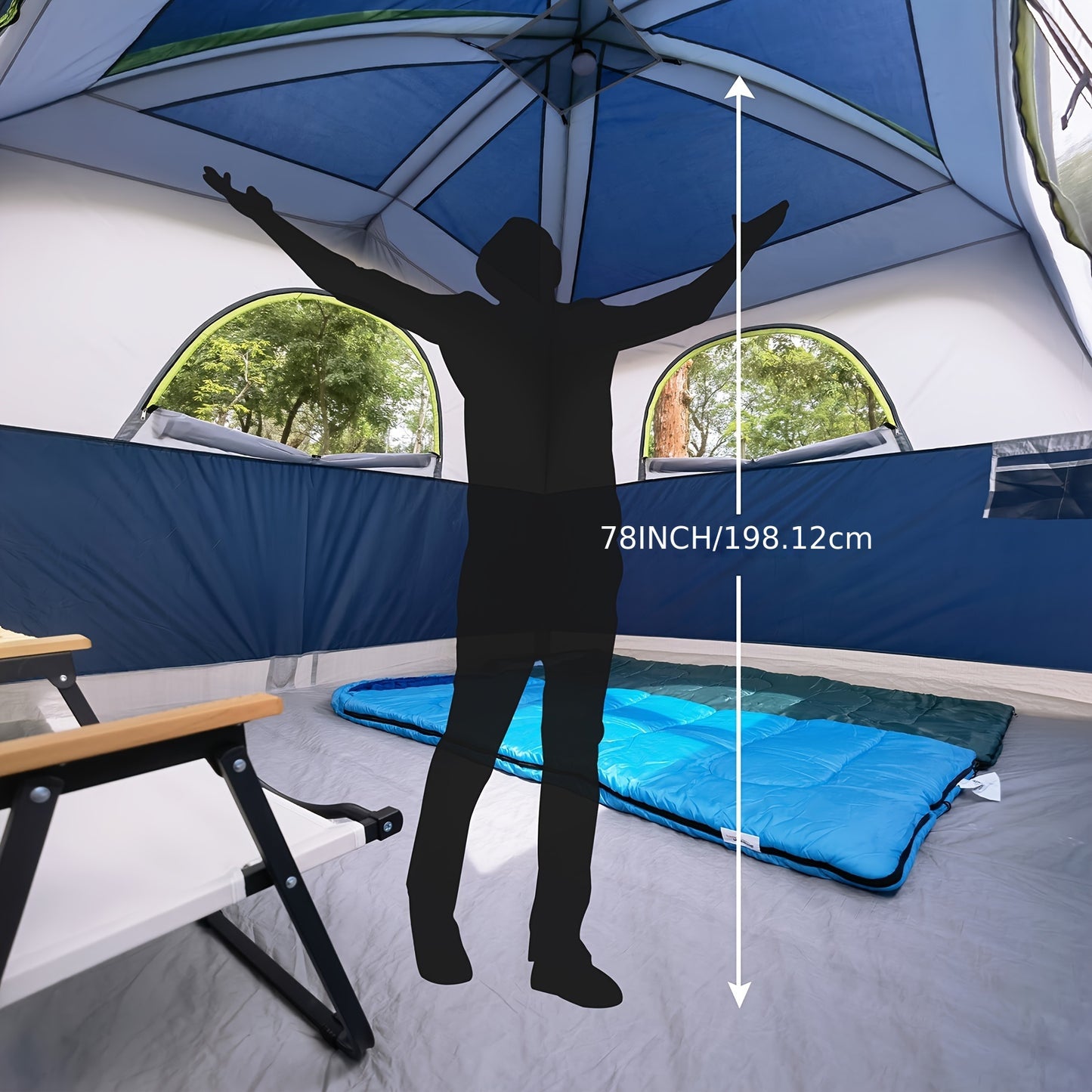 [6 Person Family Tent Windproof Easy Setup, Double Layer