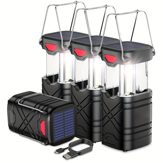 4 Pack Rechargeable Solar, AA Battery and USB Cable for Emergency, Power Outage, Hurricane Supplies