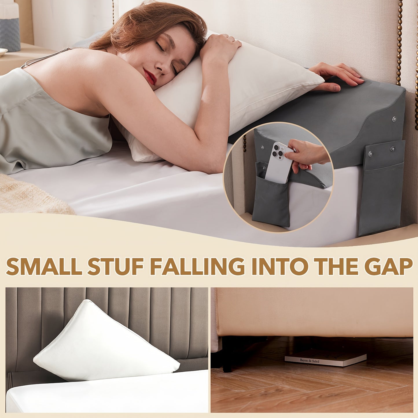 Bed Wedge Pillow For Headboard Gap Filler