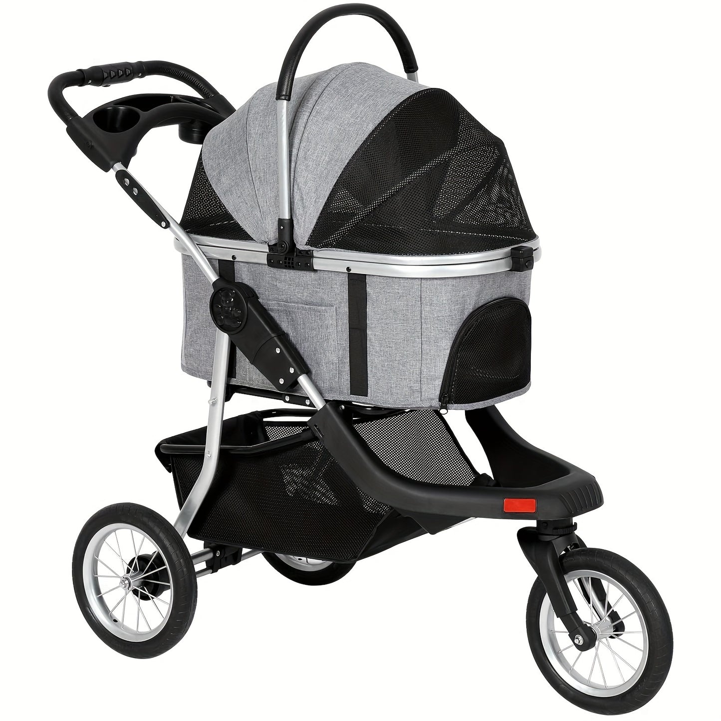 Premium 3-in-1 Pet Stroller - Large Capacity, Detachable Carrier, 3-Wheels - Perfect for Jogging,