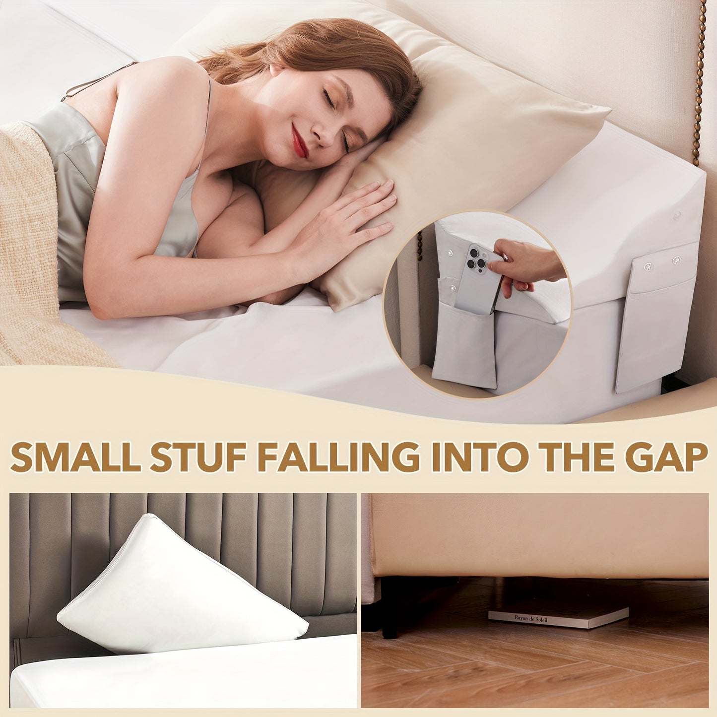 Bed Wedge Pillow For Headboard Gap Filler