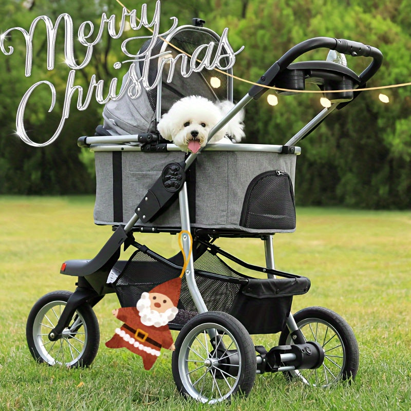 Premium 3-in-1 Pet Stroller - Large Capacity, Detachable Carrier, 3-Wheels - Perfect for Jogging,